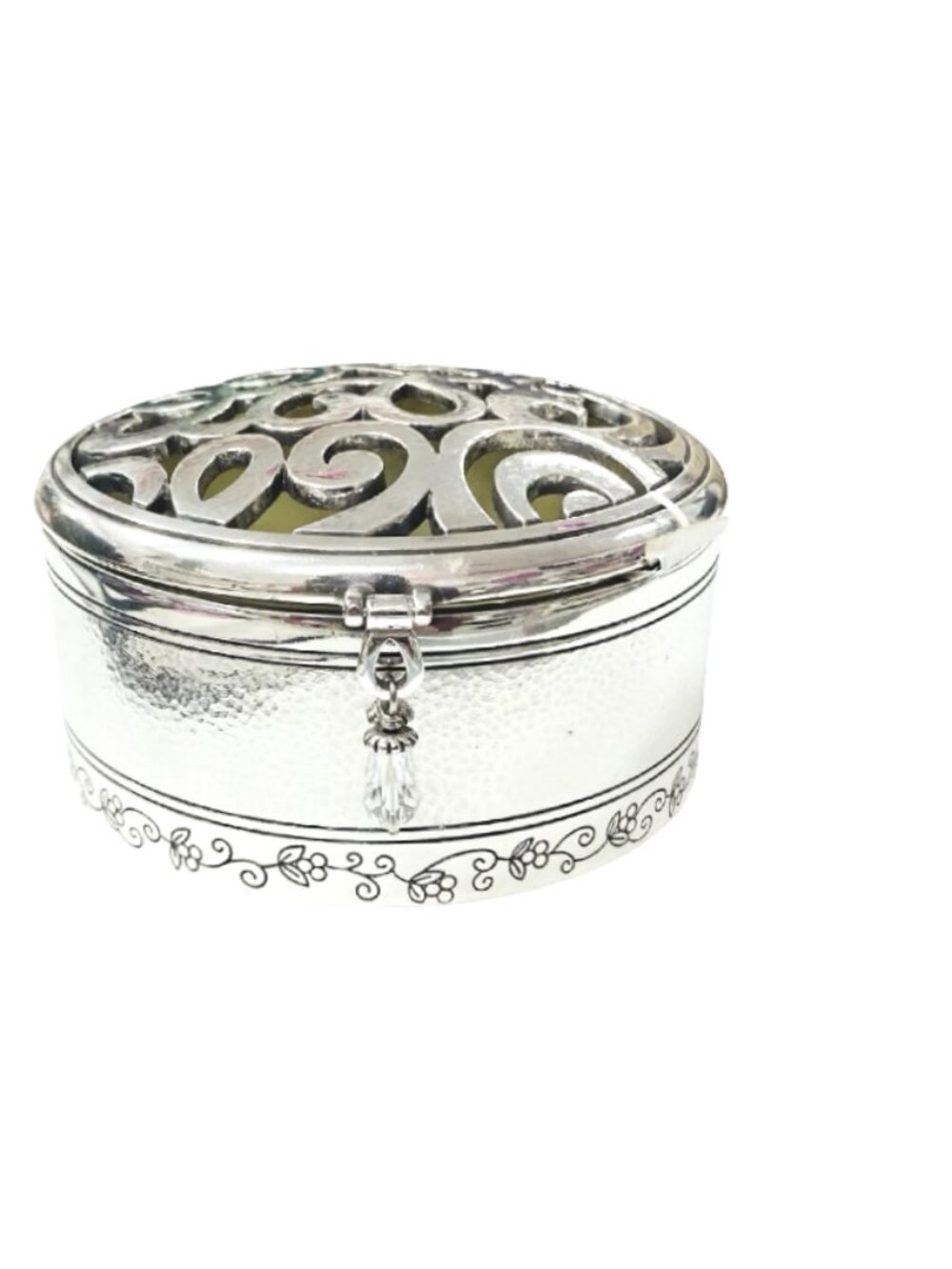 #Brighton #TrinketBox #JewelryOrganizer #VanityDecor #SilverTrinketBox #Coquette - Picture 2 of 7